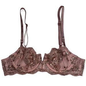 VICTORIA’S SECRET Dream Angels Rose Gold Lace Push Up Without Padding Bra